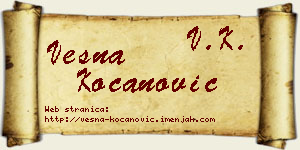 Vesna Kocanović vizit kartica